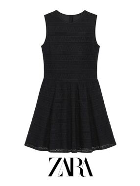 2/$20 Zara Fit & Flare Drop Waist Black Sleeveless Shift Dress